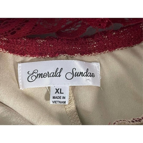 Emerald Sundae| Red Racerback Lace Glitter Party Dress JR’s ‎ XL NWT Whmsigoth - Picture 4 of 10